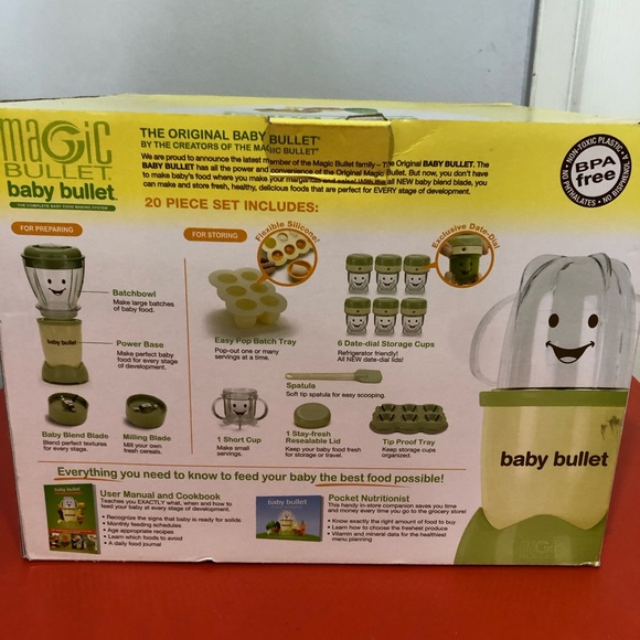 Magic Bullet Baby Bullet Food Maker 20 Piece Set EXTRA Tray and Storage Cups - Picture 3 of 3